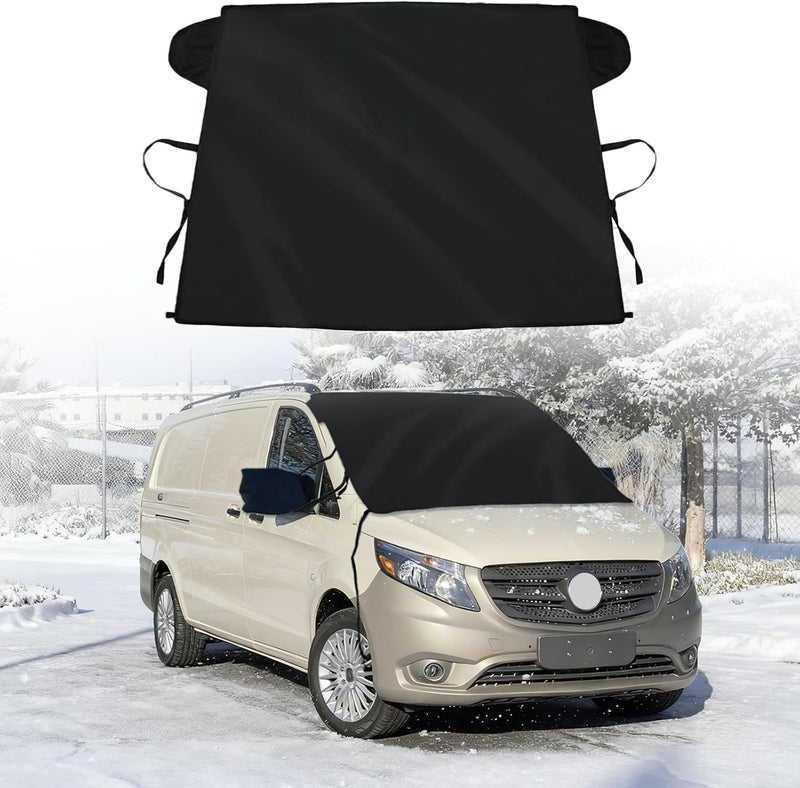 SLOGENTO Windshield Cover for Ice and Snow for 2016-2024 2025 2026 Mercedes-Benz Metris Van Windshield Covers SagProof Protector fits Metris Accessories Sunscreen Snow Cover with Rear Mirror Cover - Image 1